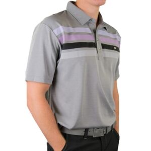 TRAVIS MATHEW Wilson Polo Gray with Purple and Black Stripes Size XL